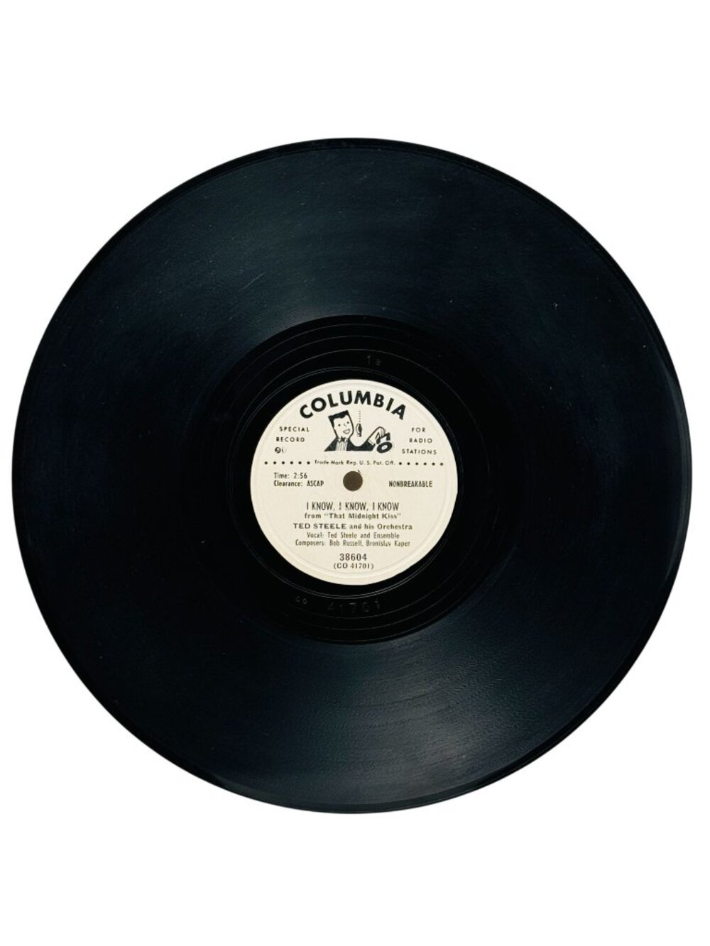 Ted Steele I Know, I Know, I Know 10in Vinyl 78 RPM Columbia Records 38604 Promo